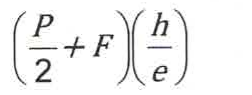 Fórmula: (P/2 + F)·(h/e).