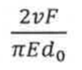 Fórmula: 2vF/(πEd₀).