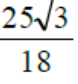Fração: 25 raiz de 3 sobre 18.