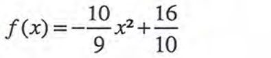 f(x) = −(10/9)x² + 16/10