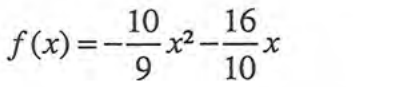 f(x) = −(10/9)x² − (16/10)x