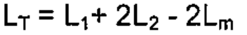 L índice T = L índice 1 + 2 L índice 2 - 2 L índice m