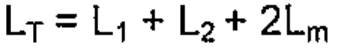 L índice T = L índice 1 + L índice 2 + 2 L índice m