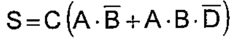 S = C (A · B barrado + A · B · D barrado)