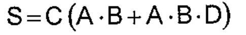 S = C (A · B + A · B · D)