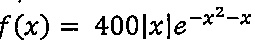 f(x) igual a 400 vezes |x| vezes e elevado a (−x² − x).