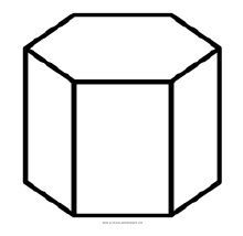 Sólido com bases hexagonais e faces laterais retangulares (prisma hexagonal).