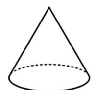 Sólido com base circular e um vértice (cone).