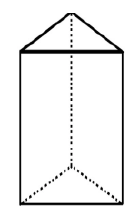 Sólido com bases triangulares e faces laterais retangulares (prisma triangular).