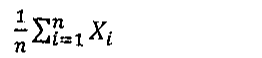Um sobre n vezes o somatório, de i = 1 até n, de X índice i.