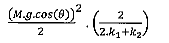 Alternativa B: ((M.g.cos(θ))²/2).(2/(2.k₁ + k₂))