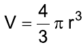 V igual a 4 sobre 3 vezes π vezes r ao cubo.
