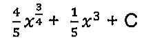 4/5 x elevado a 3/4 mais 1/5 x ao cubo mais C.