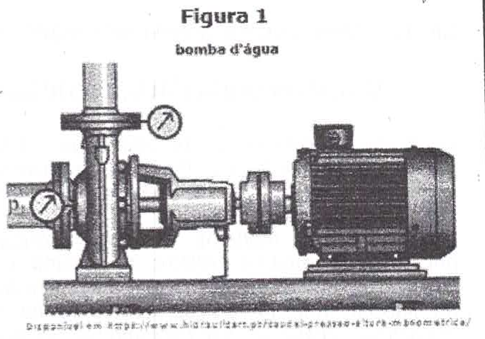 Figura 1: fotografia de uma bomba d'água com motor e manômetros.