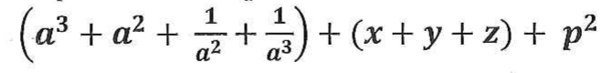 (a³ + a² + 1/a² + 1/a³) + (x + y + z) + p².