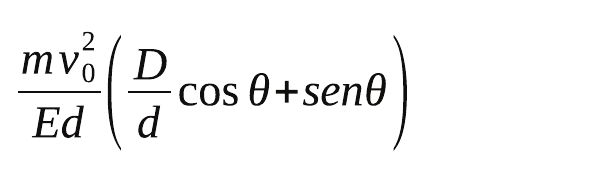 Alternativa C: (m v₀² / (E d)) · ((D/d) cos θ + sen θ).