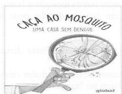 Capa do livro “Caça ao mosquito: uma casa sem dengue”, com uma raquete elétrica segurada por uma mão e o logotipo da editora Global.
