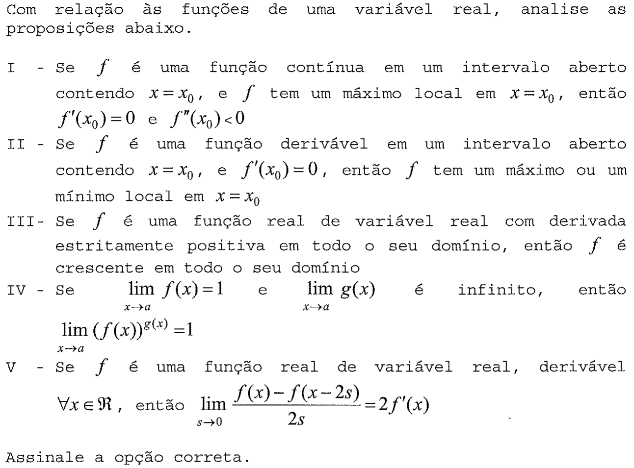 Enunciado da questão 29 conforme impresso na prova, com a notação matemática original.
