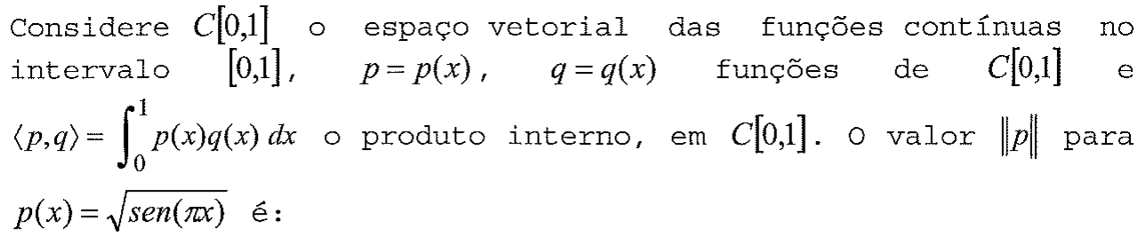 Enunciado da questão 45 conforme impresso na prova, com a notação matemática original.