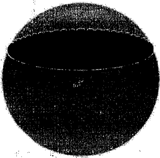 Esfera sombreada cortada por um plano, que determina uma seção circular (elipse escura) na parte superior; o rótulo do centro da seção é pouco legível na digitalização.