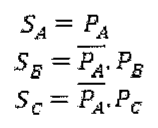 SA = PA; SB = PA negado . PB; SC = PA negado . PC.