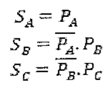 SA = PA; SB = PA negado . PB; SC = PB negado . PC.