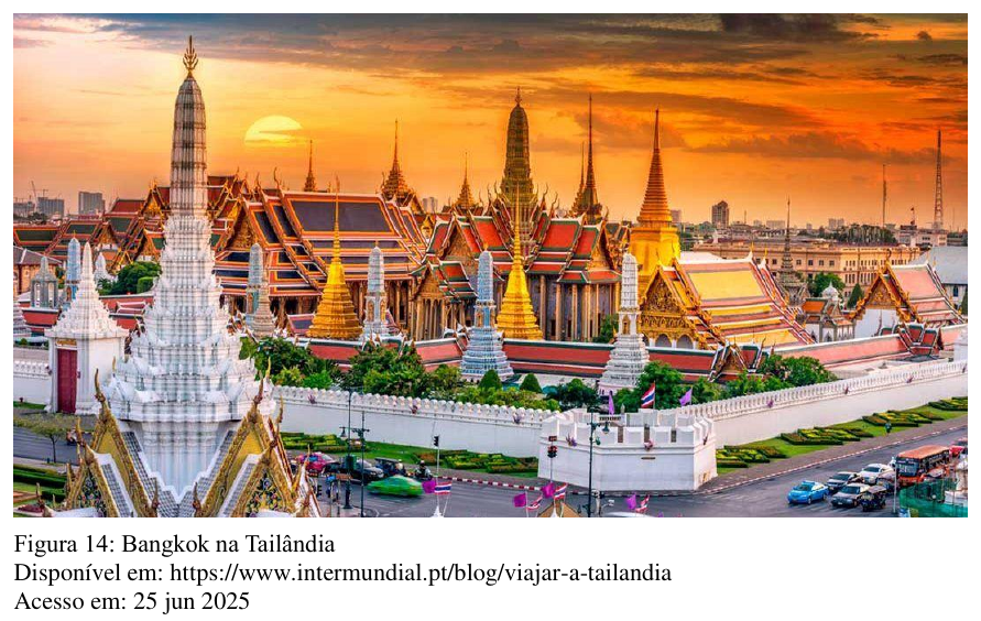 Figura 14: Bangkok na Tailândia, templos ao pôr do sol. Fonte: https://www.intermundial.pt/blog/viajar-a-tailandia Acesso em: 25 jun 2025.