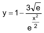 Alternativa A: y = 1 – 3√e / e^(x²/2)