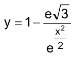 Alternativa B: y = 1 – e√3 / e^(x²/2)