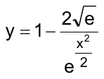 Alternativa E: y = 1 – 2√e / e^(x²/2)