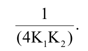 Expressão: 1 dividido por (4K1K2).