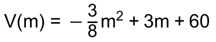 V(m) = − (3/8) m² + 3m + 60