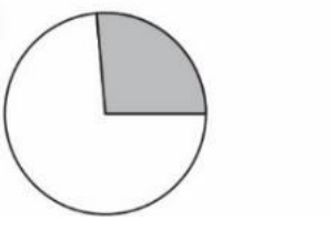 Gráfico de setores com um quarto cinza e o restante branco.