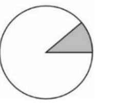 Gráfico de setores branco com setor cinza de cerca de um oitavo.