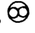 Símbolo gráfico: círculo com dois laços sobrepostos (forma de "8" deitado) em seu interior.