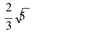 Alternativa c: fração 2/3 seguida de raiz de 5, com o radical deslocado na impressão.