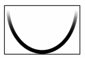 Quadro com um arco em forma de U claro (apagado) nas extremidades superiores, escurecendo progressivamente até a base, que é escura.
