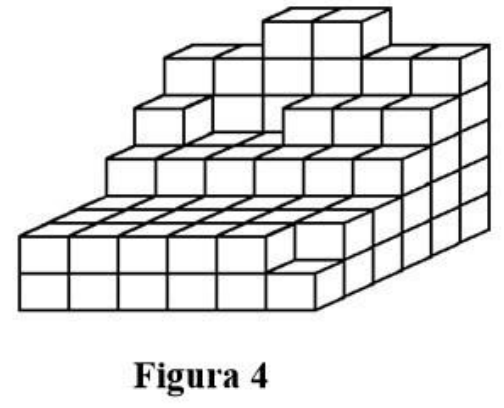 Figura 4: empilhamento incompleto de cubinhos em degraus, parte de um cubo de aresta 6 cm.
