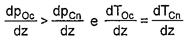 Alternativa A: comparação das derivadas verticais de pressão e de temperatura entre os pontos Oc e Cn.