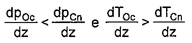 Alternativa C: comparação das derivadas verticais de pressão e de temperatura entre os pontos Oc e Cn.