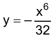 y = – x⁶/32