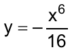 y = – x⁶/16