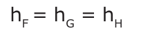 h com índice F = h com índice G = h com índice H — relação entre alturas