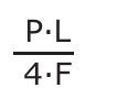 Fração P·L sobre 4·F — expressão da distância AX