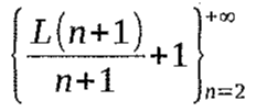 Sequência { L(n+1)/(n+1) + 1 }, com n de 2 a +∞