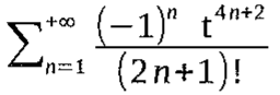 Somatório de n = 1 a +∞ de (−1)^n t^(4n+2) / (2n+1)!
