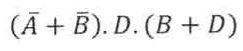 (A barrado + B barrado) . D . (B + D)