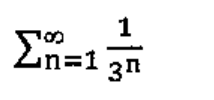 Somatório de n=1 a infinito de 1/3ⁿ