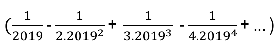 (1/2019 − 1/(2.2019²) + 1/(3.2019³) − 1/(4.2019⁴) + ...)