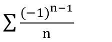 Somatório de (−1)^(n−1) / n